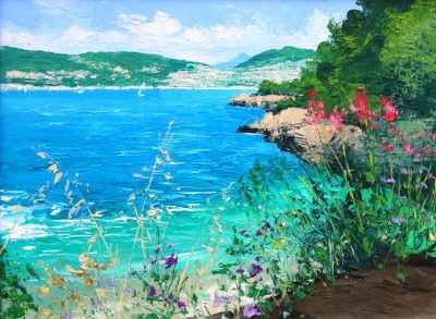 Wild Flowers on the Riviera painting by artist Colin CARRUTHERS Wild Flowers on the Riviera painting by artist Colin CARRUTHERS