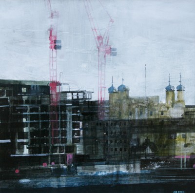 Modern Artist Julian SUTHERLAND-BEATSON - The Tower and Cranes