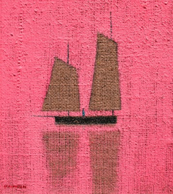 Modern Artist Stuart BUCHANAN - Hessian Sails (Pink)